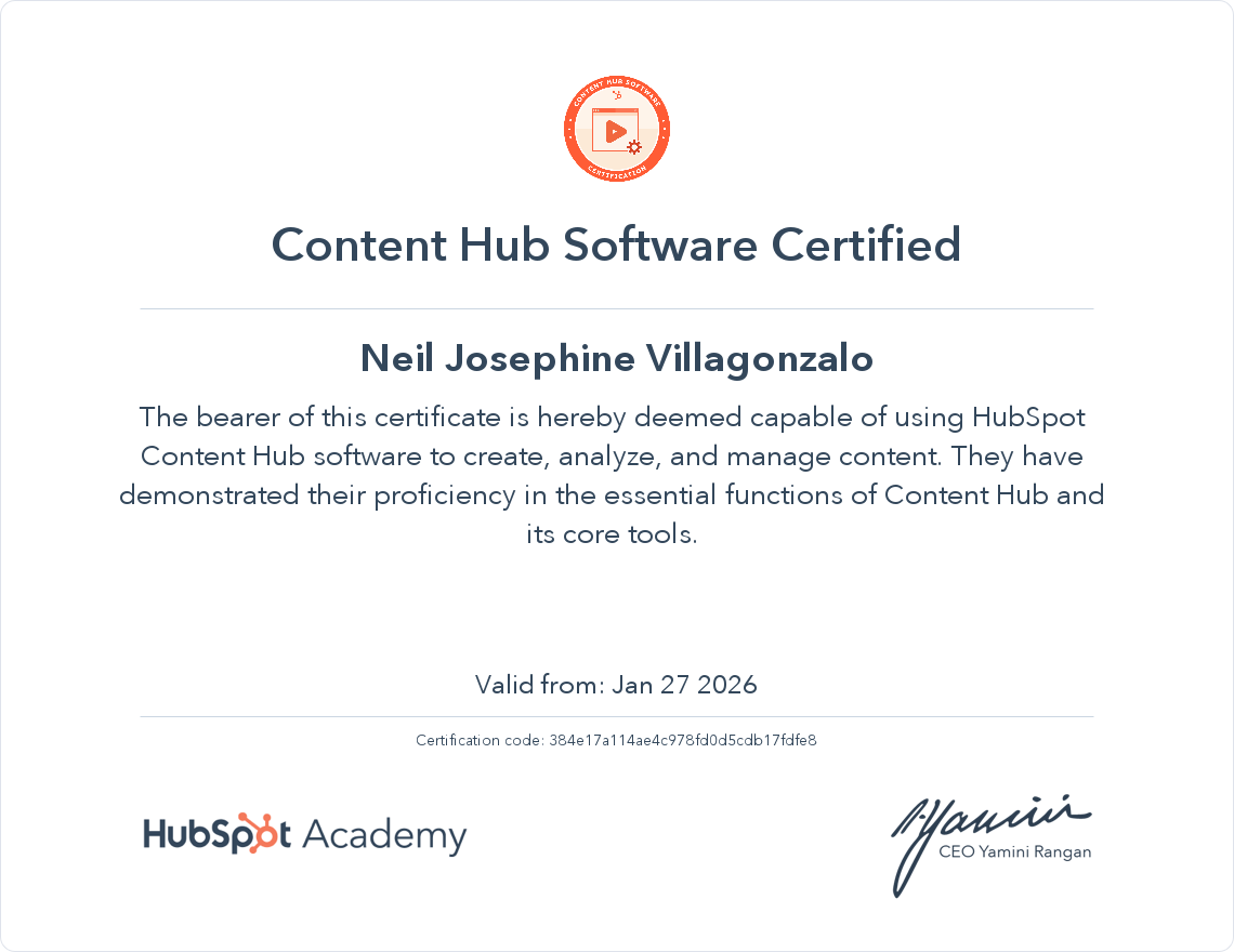 HubSpot CRM Content Hub Certification
